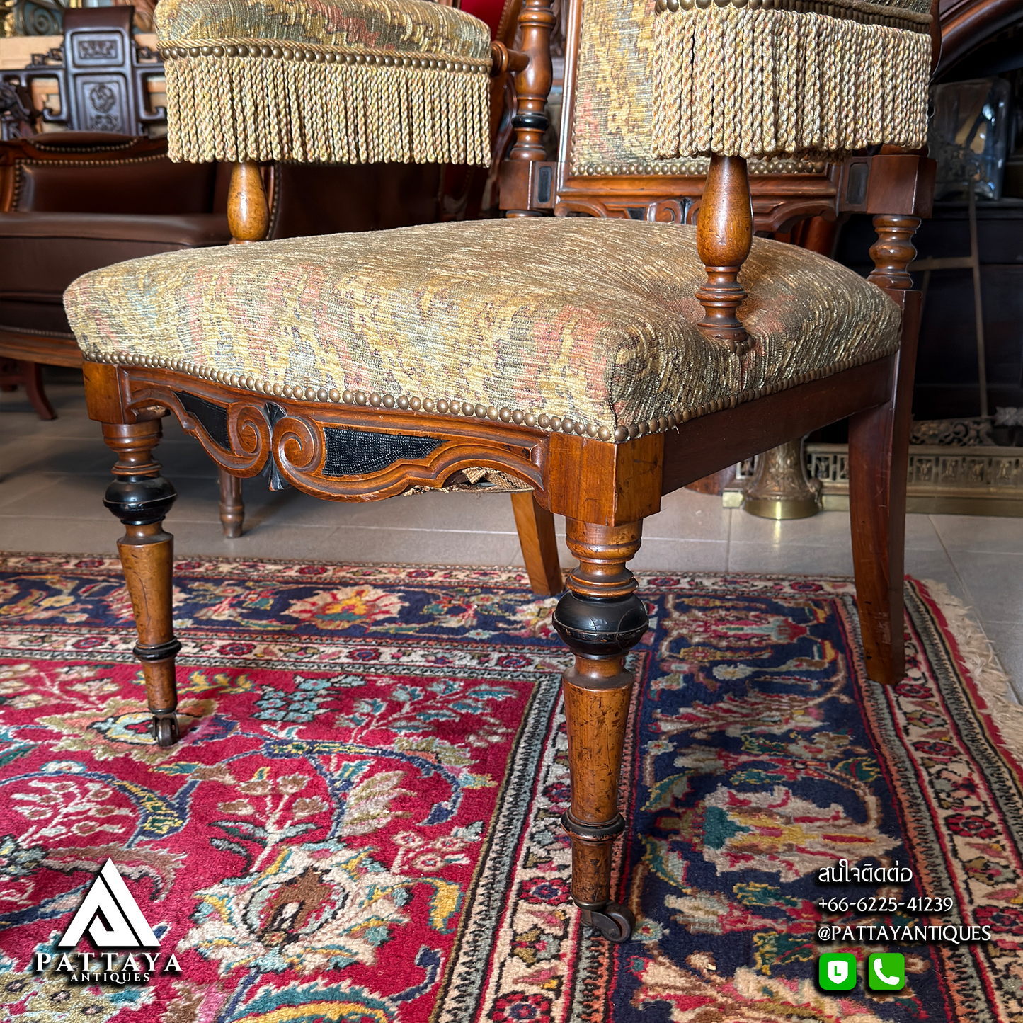 19th Century Walnut Victorian Style Armchair