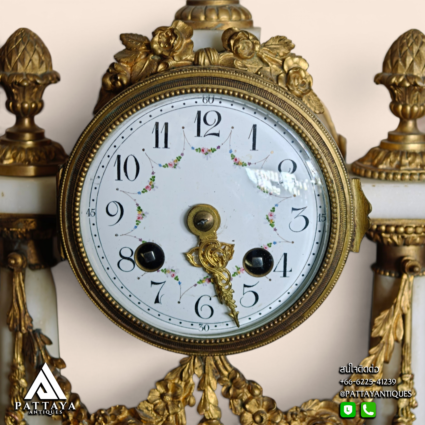 19th Century Louis XVI Style Marble & Gilded Bronze Pendule Clock