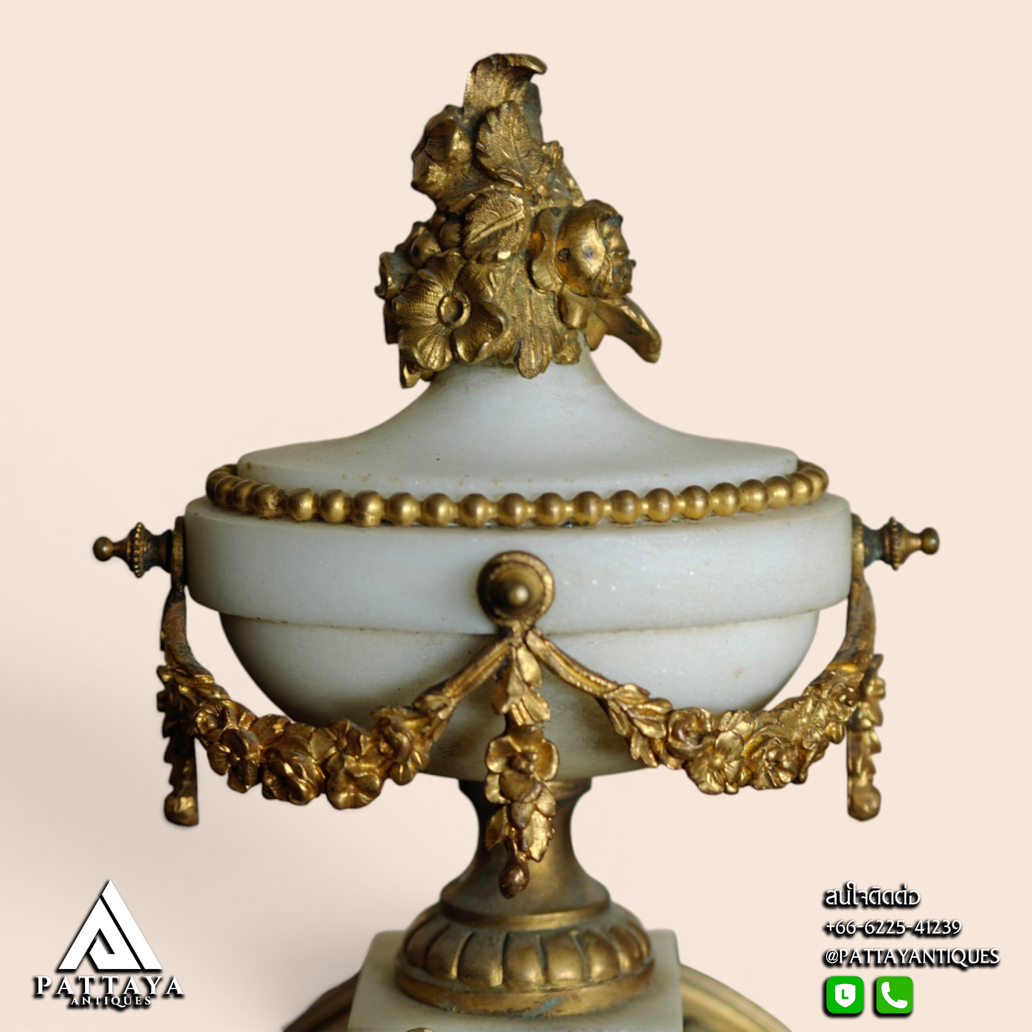 19th Century Louis XVI Style Marble & Gilded Bronze Pendule Clock