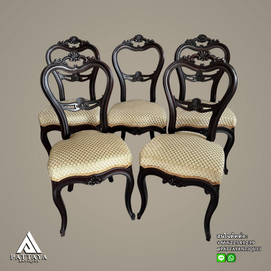5 Antique Victorian style dining chairs
