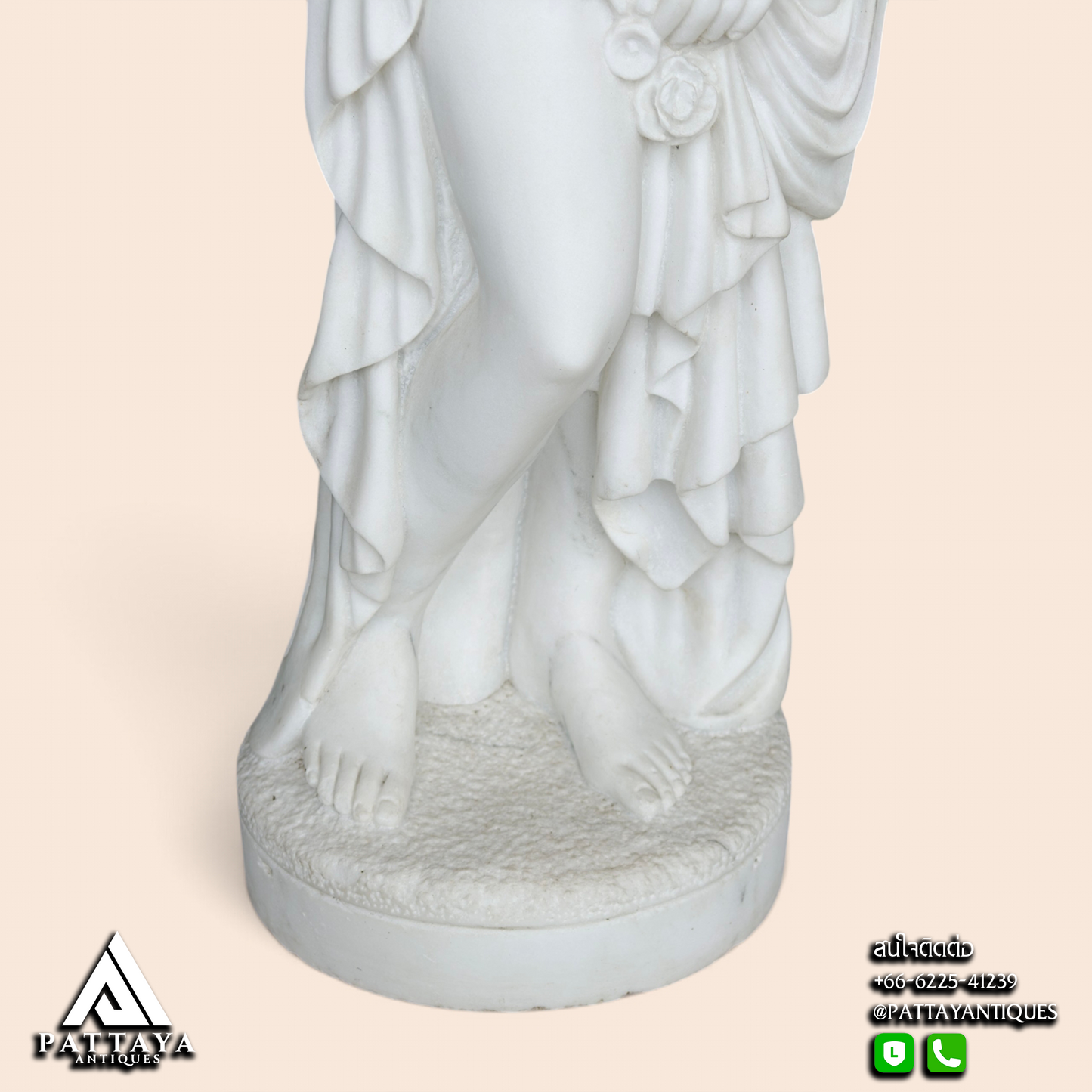 19th Century Alabaster Statue of Lady