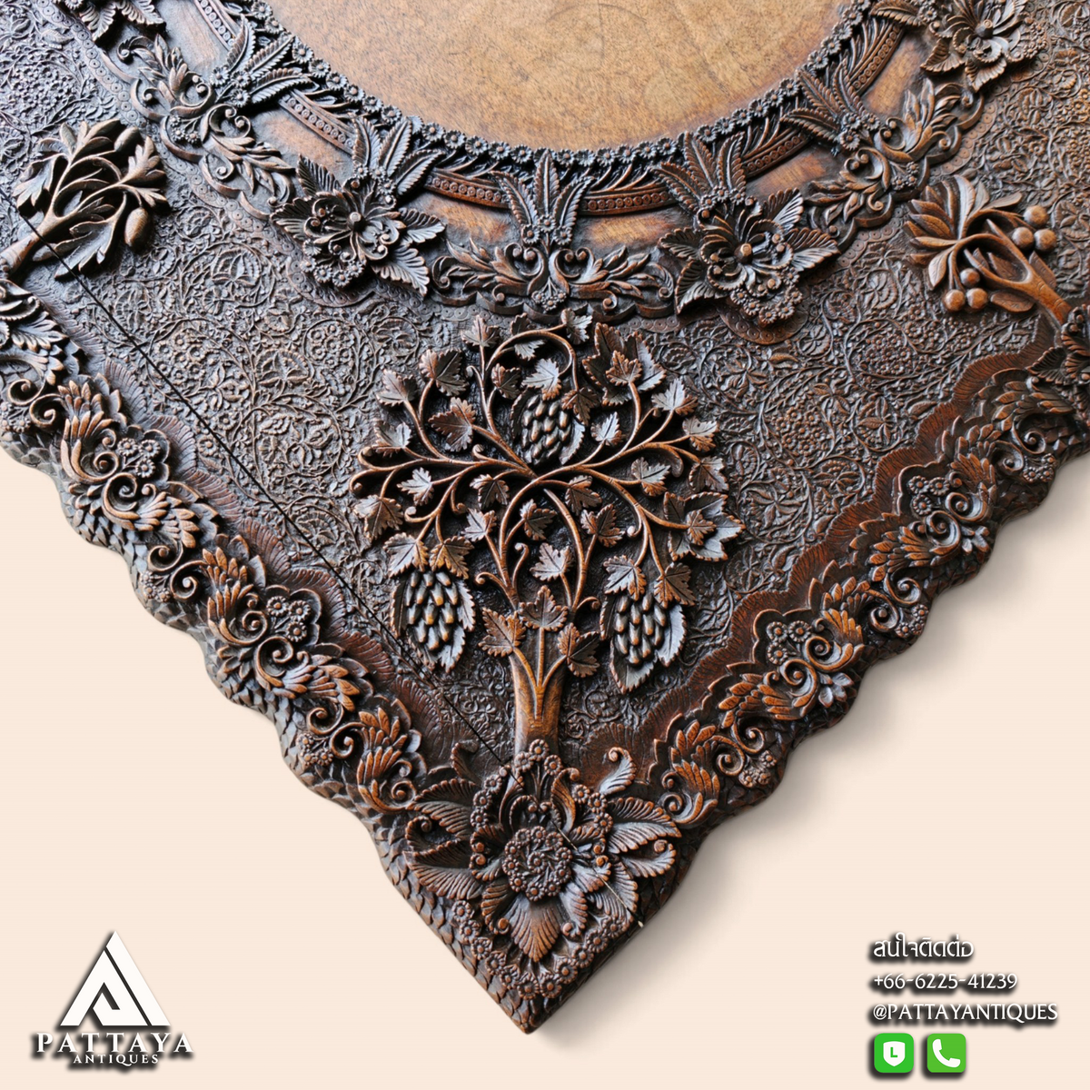 Intricately Carved Anglo-Indian Coffee Table