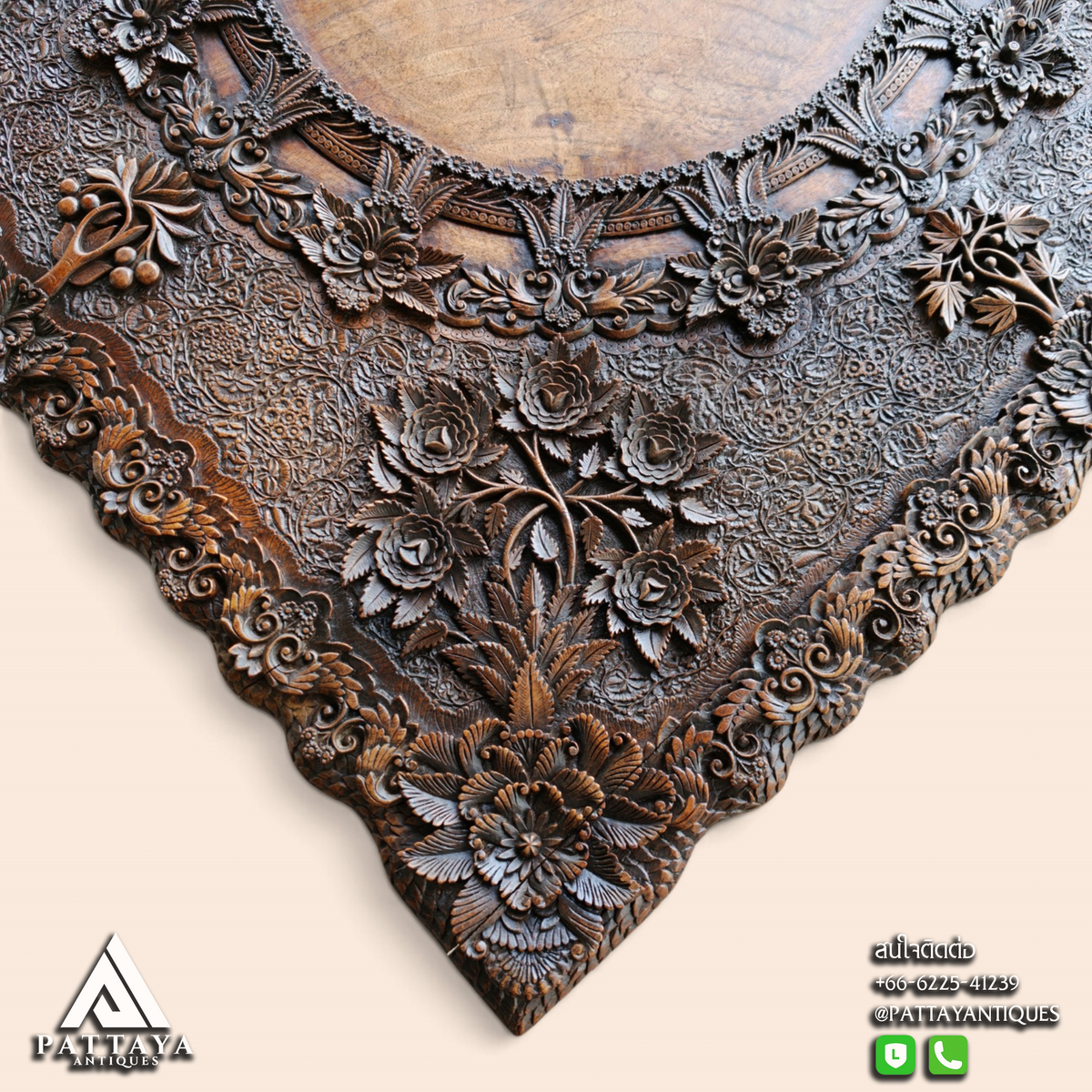 Intricately Carved Anglo-Indian Coffee Table