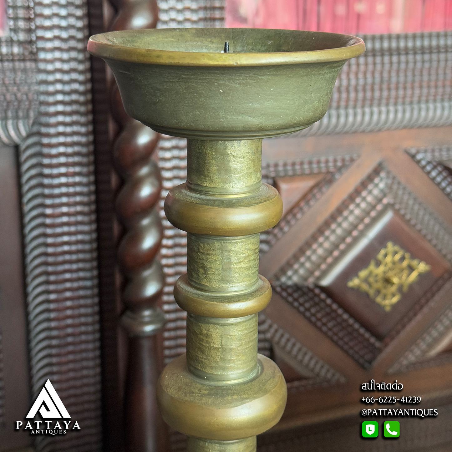 Heavy Antique Bronze Candlestick