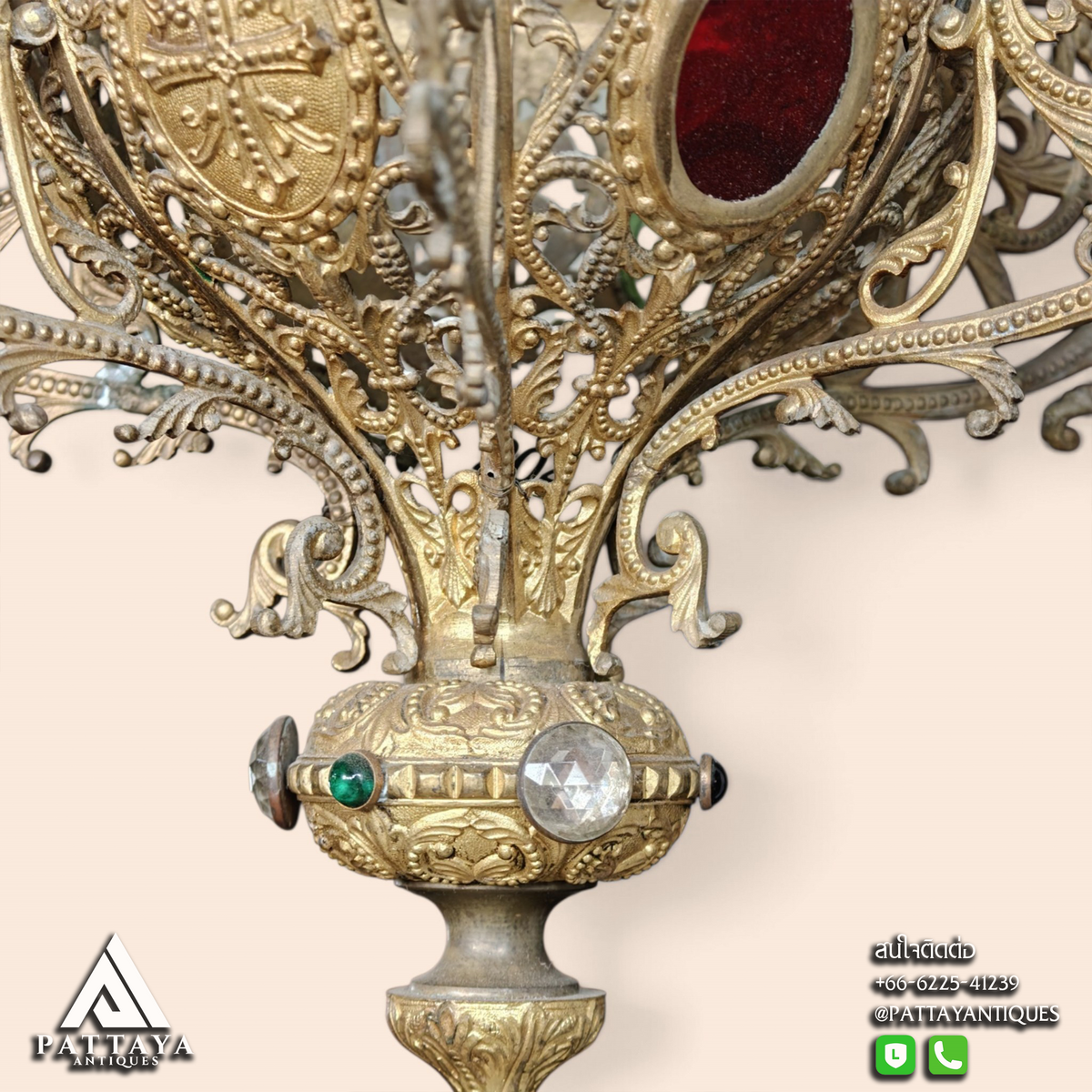 Antique Brass Church Chandelier