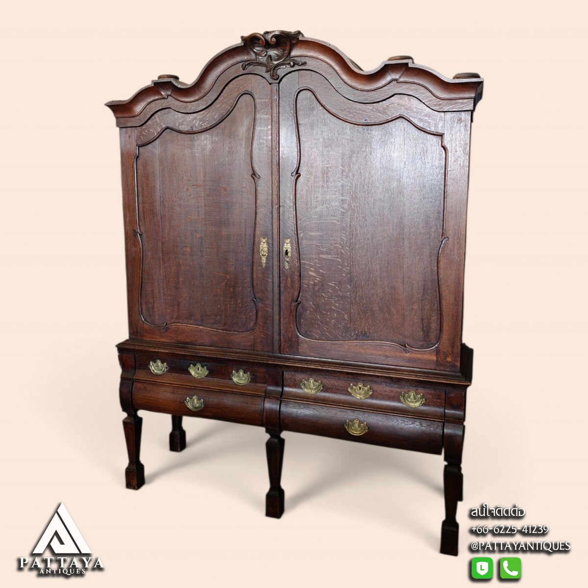 18th Century Dutch Oak Linen Cabinet