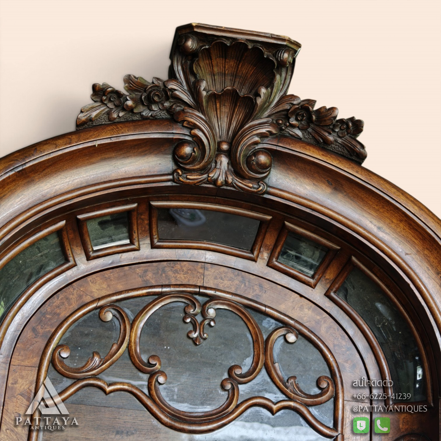 19th Century Dutch Burl Walnut Bombe Display Cabinet