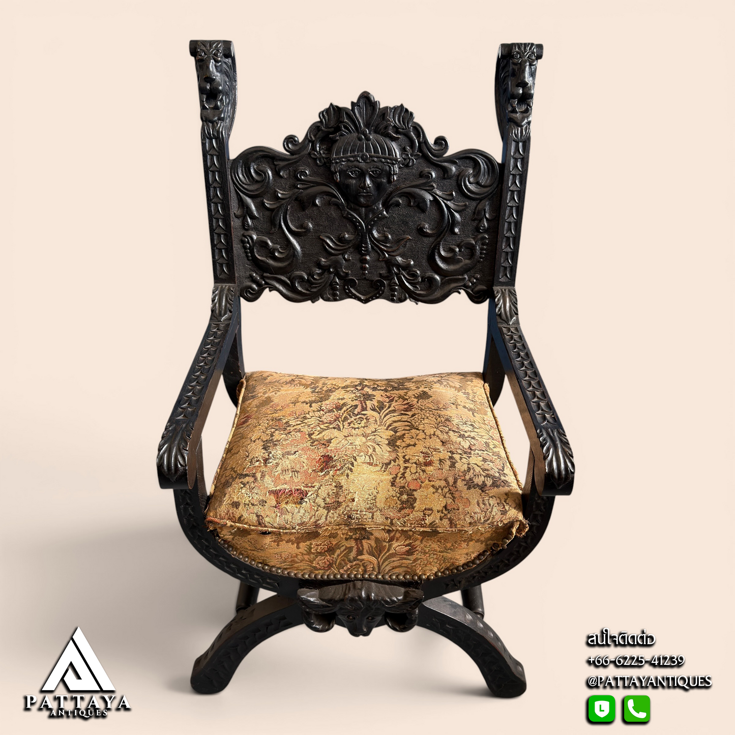 Antique Ebony Dagobert Chair