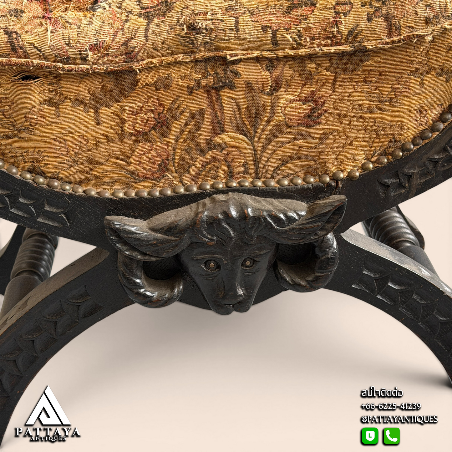 Antique Ebony Dagobert Chair