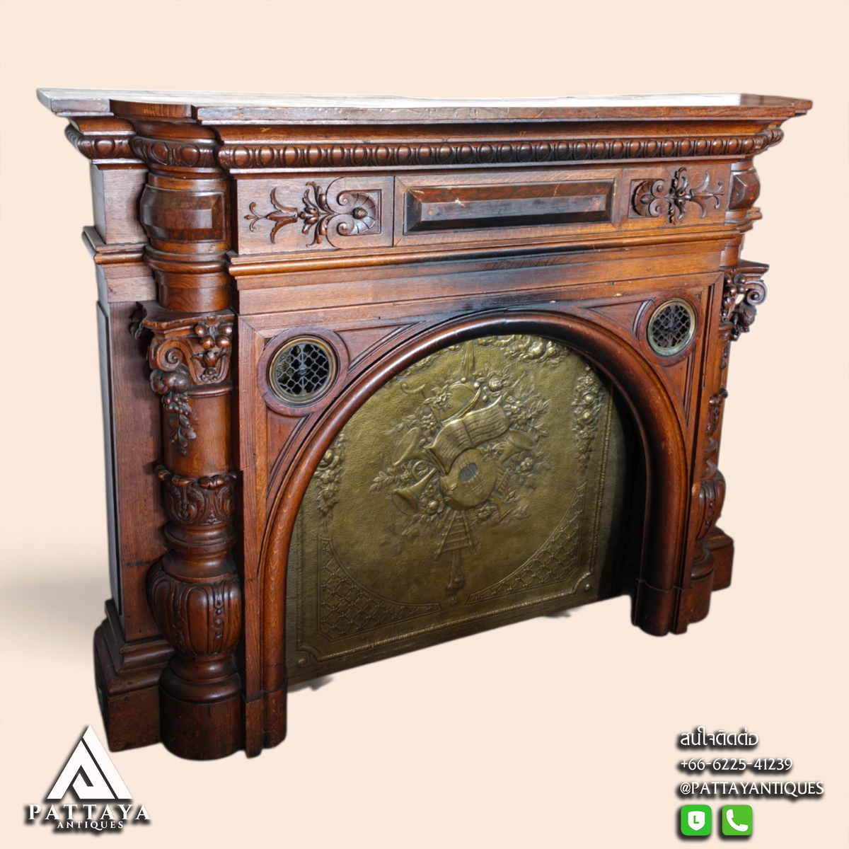 Antique Victorian Fireplace Mantel