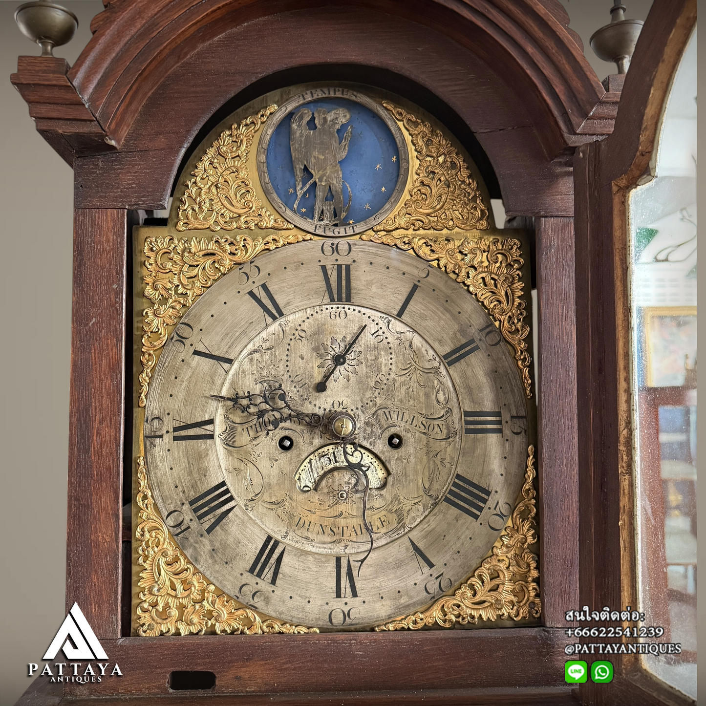 Antique long case Grandfather clock by Thomas Willson Dunstable