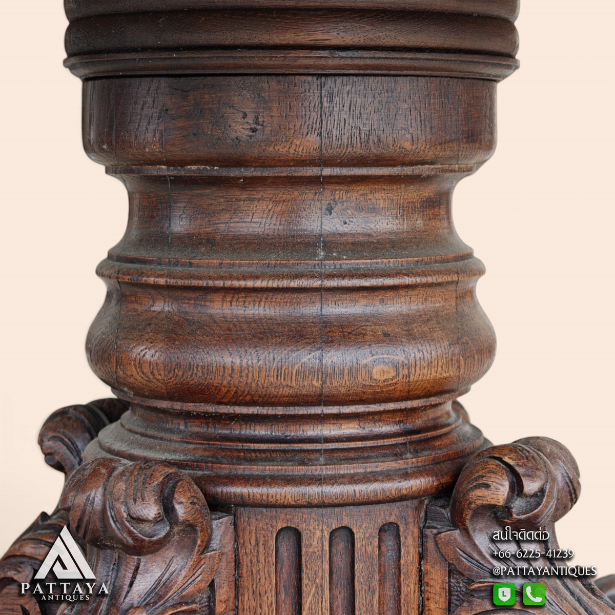 19th Century French Oval Black Forest Style Dining Table