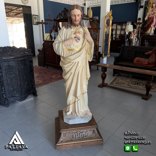 Antique Plaster Jesus Statue