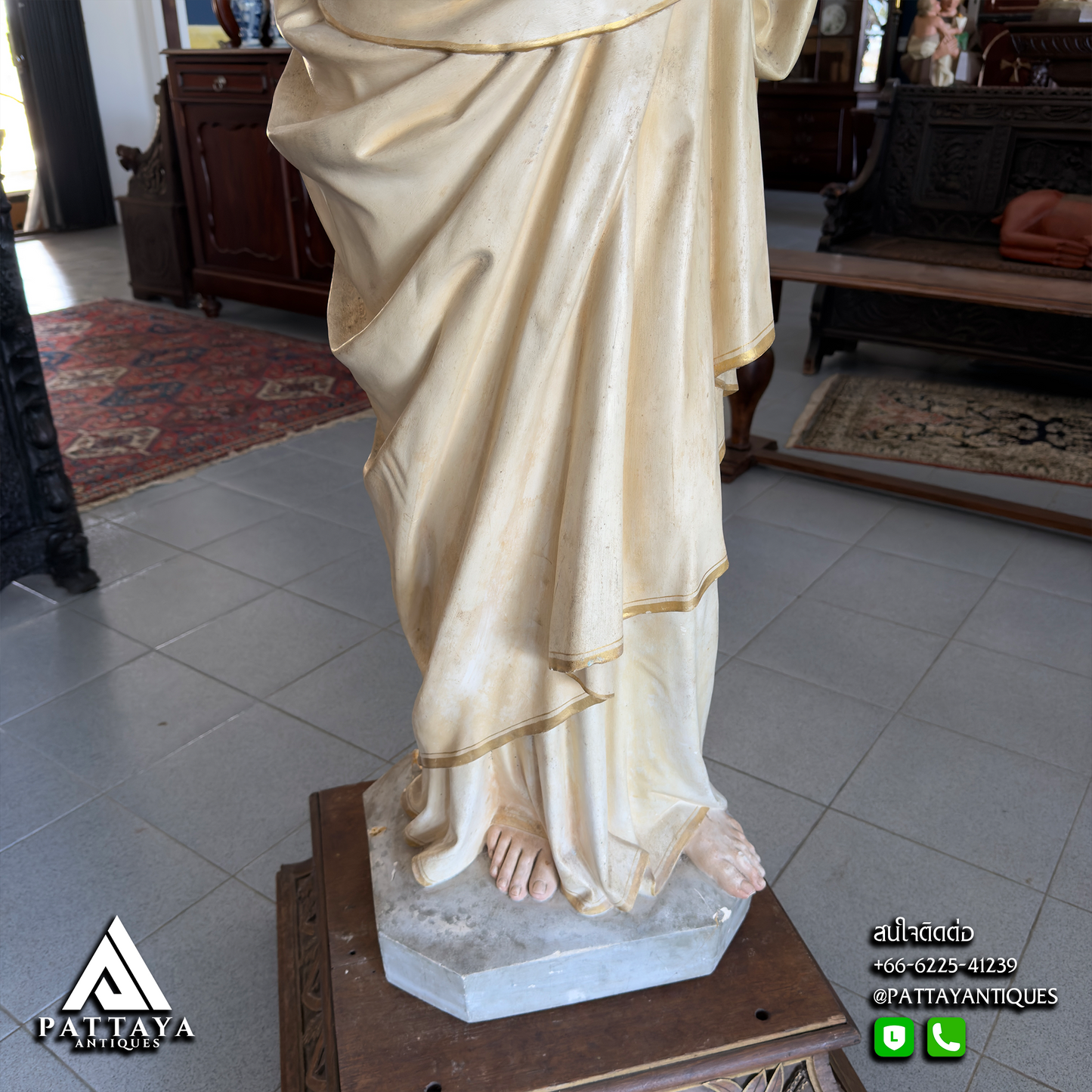 Antique Plaster Jesus Statue