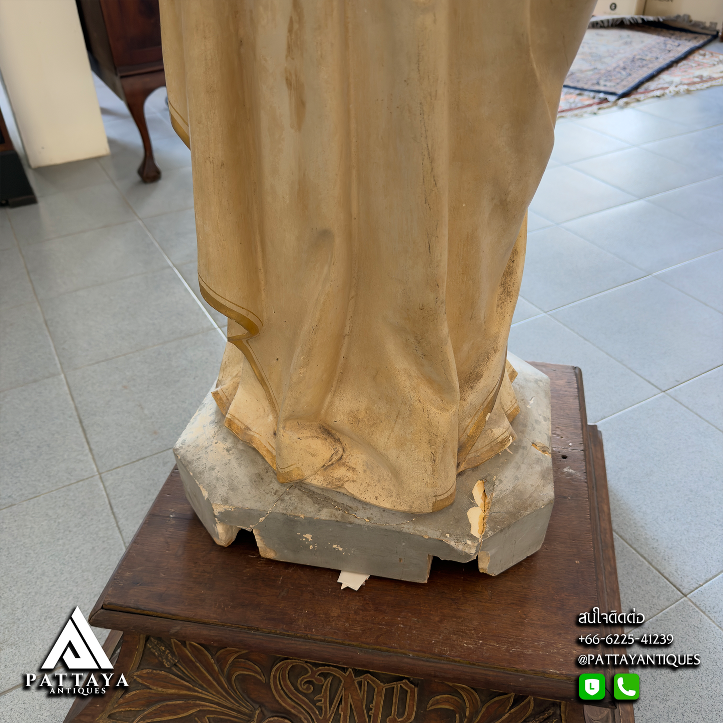 Antique Plaster Jesus Statue