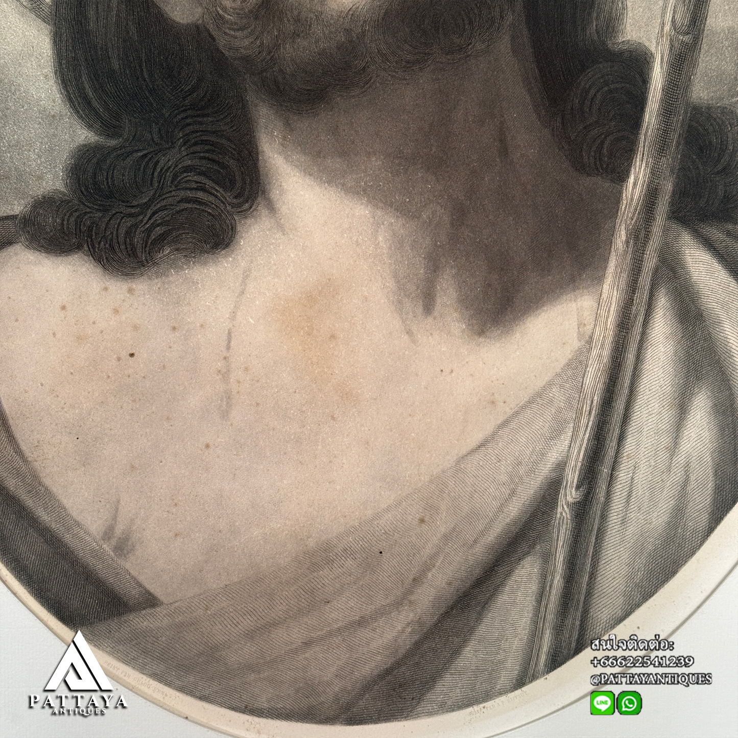 Antique Framed Stone Print Depicting ''Ecce Homo''