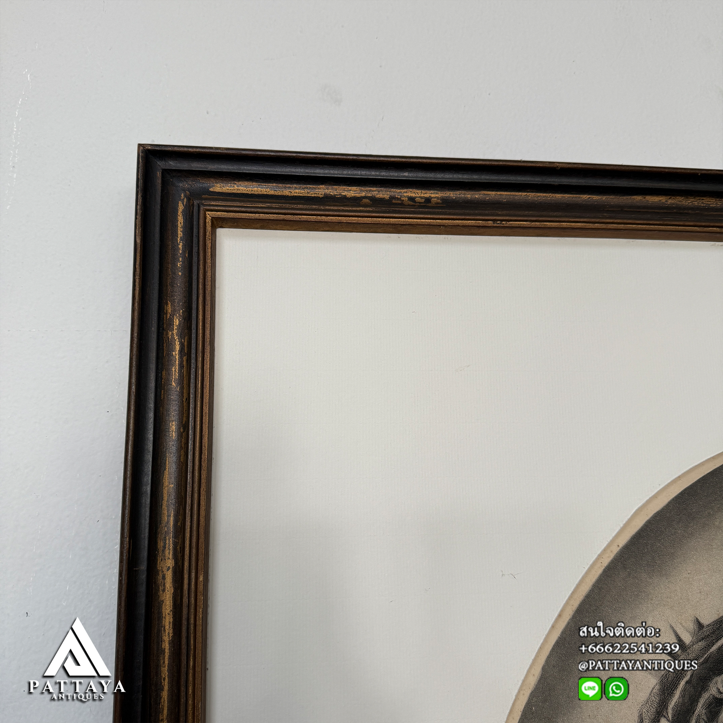 Antique Framed Stone Print Depicting ''Ecce Homo''