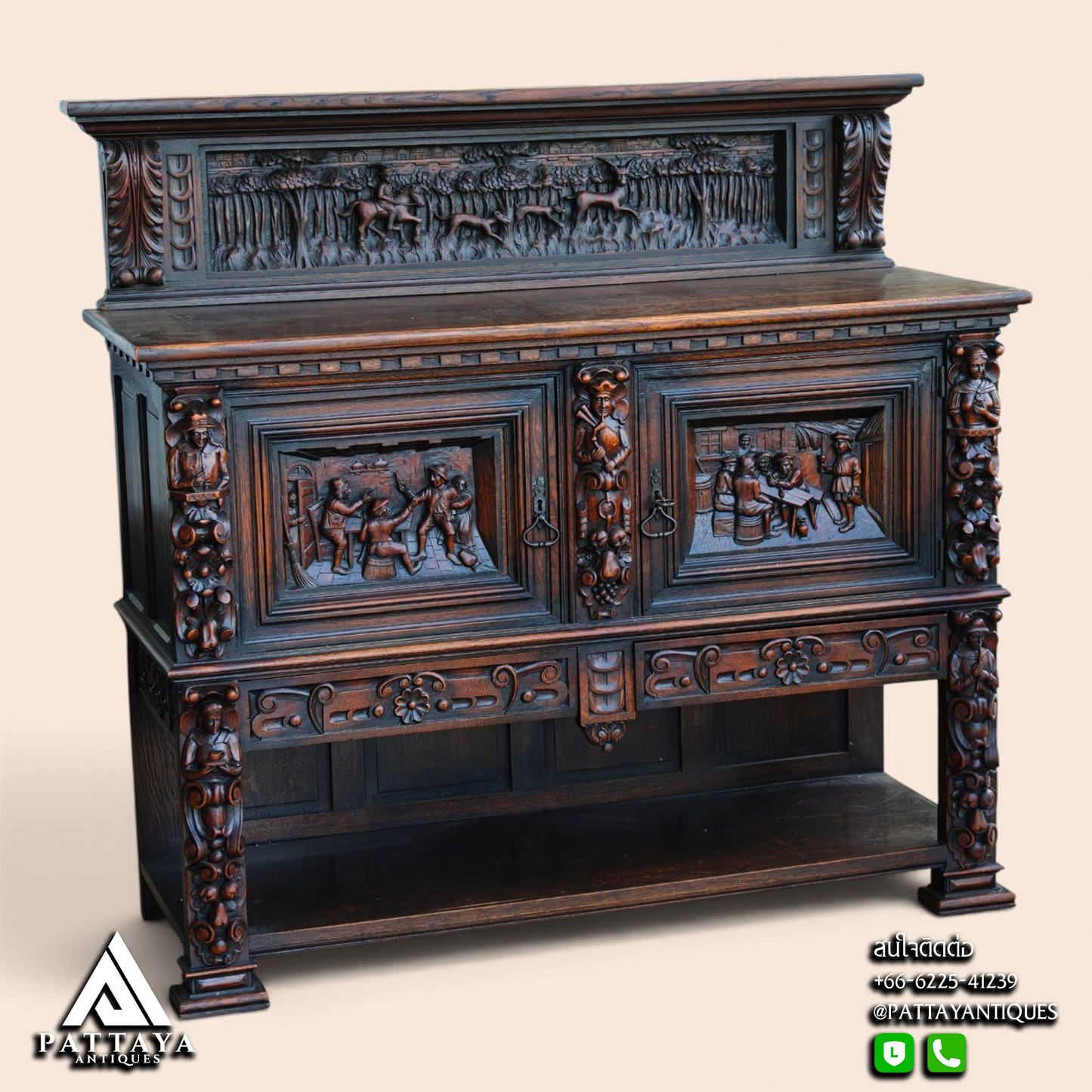 Antique Baroque Style Sideboard