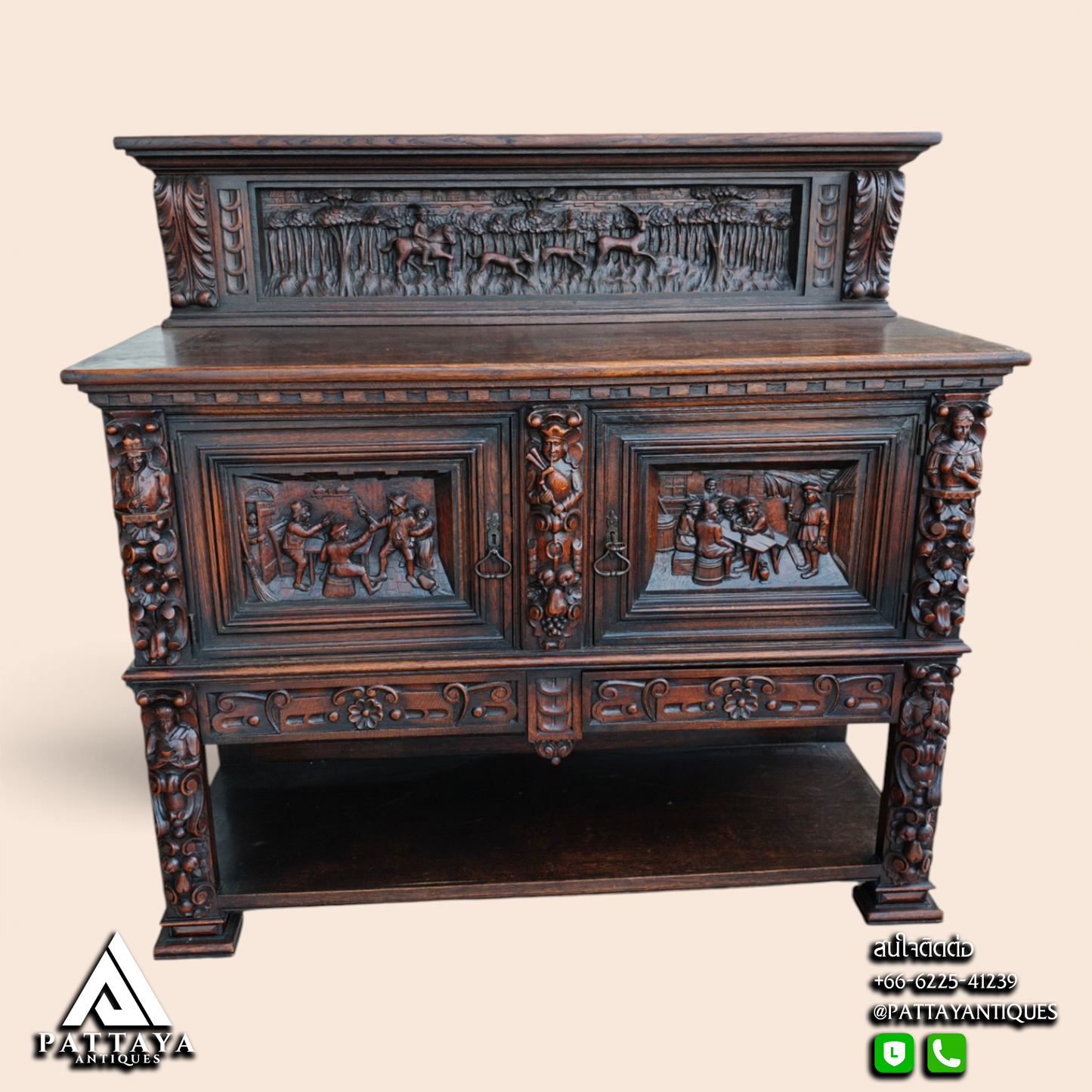 Antique Baroque Style Sideboard