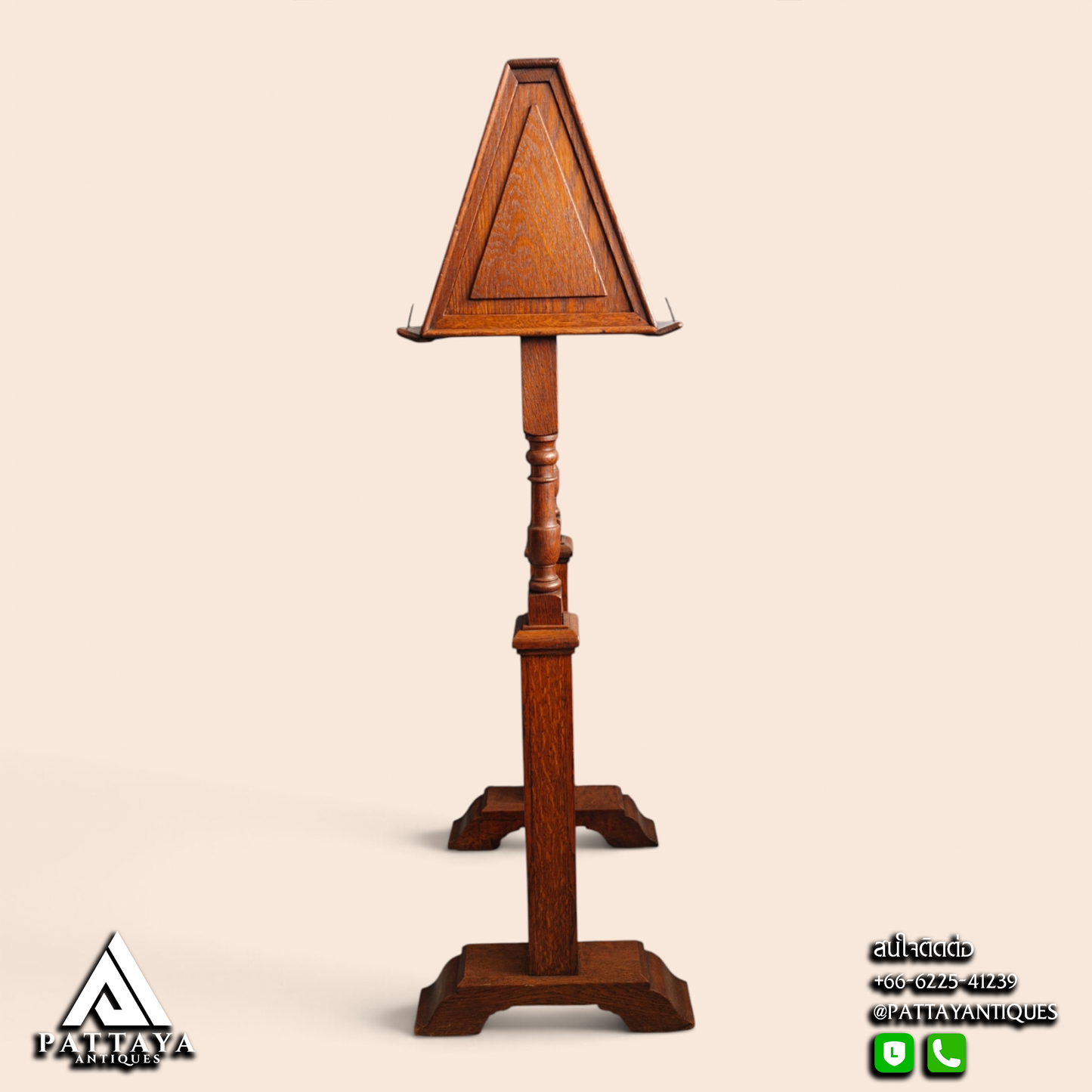 19th Century Carved Oak Bible Stand