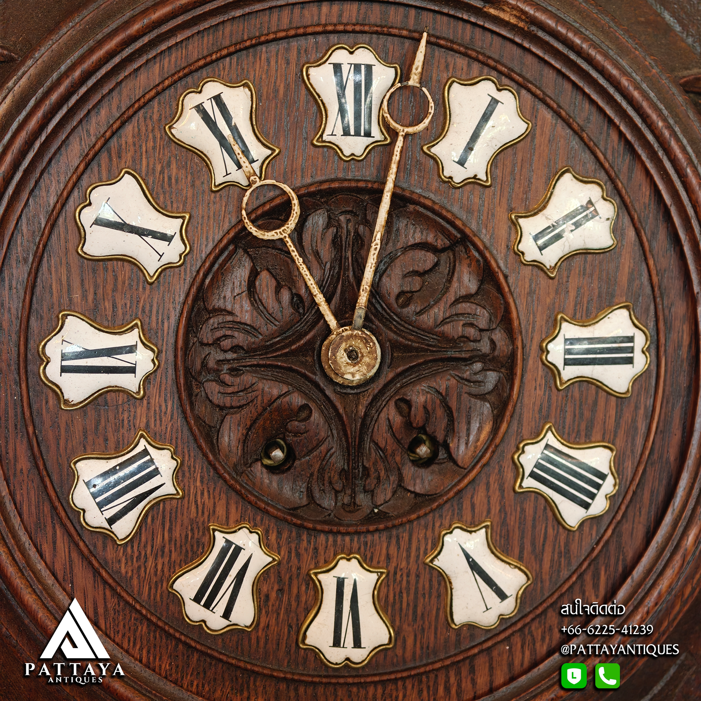 19th Century Black Forest Wood Carved Wall Clock