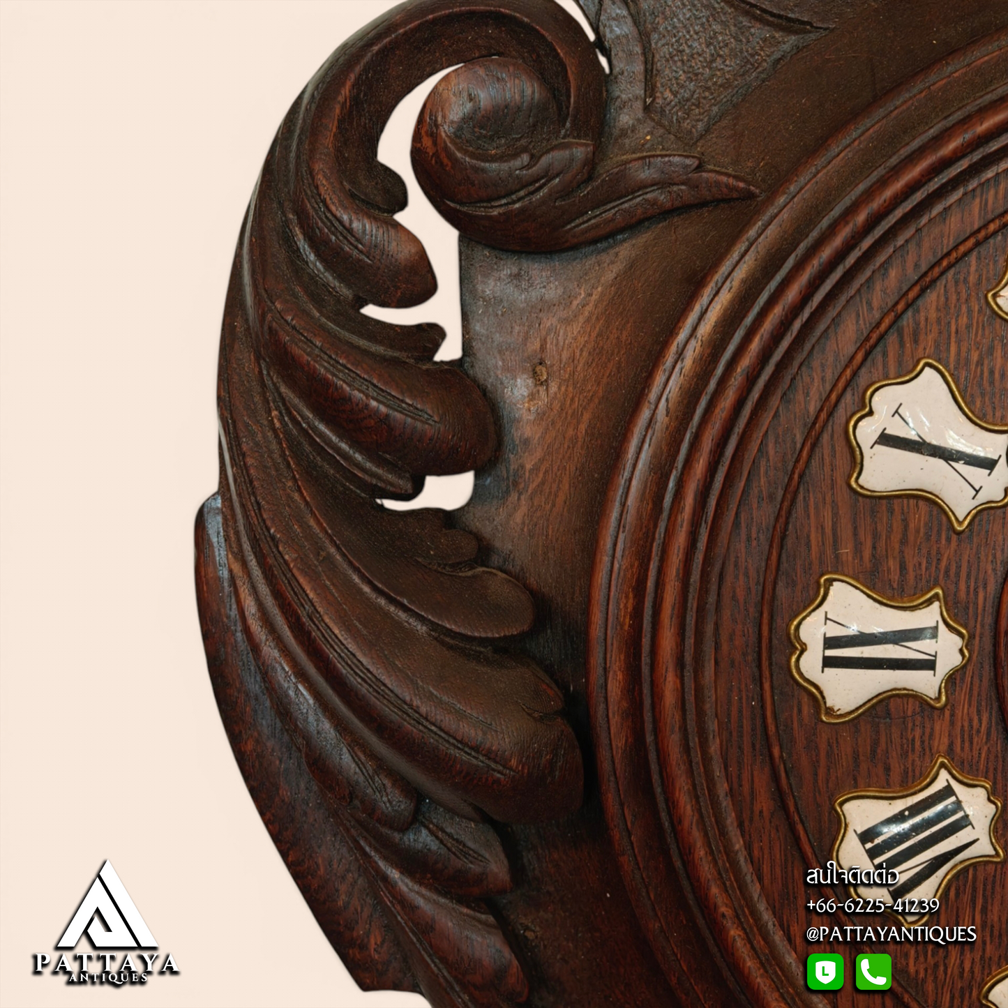 19th Century Black Forest Wood Carved Wall Clock