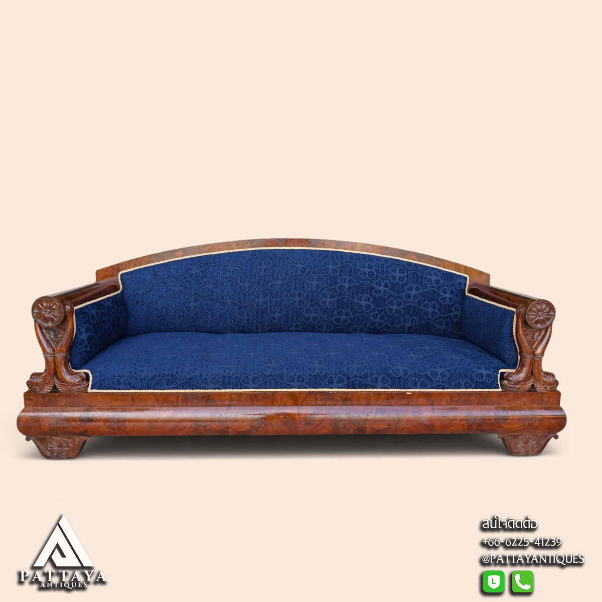 19th Century Charles X Style Sofa (Reupholstered)