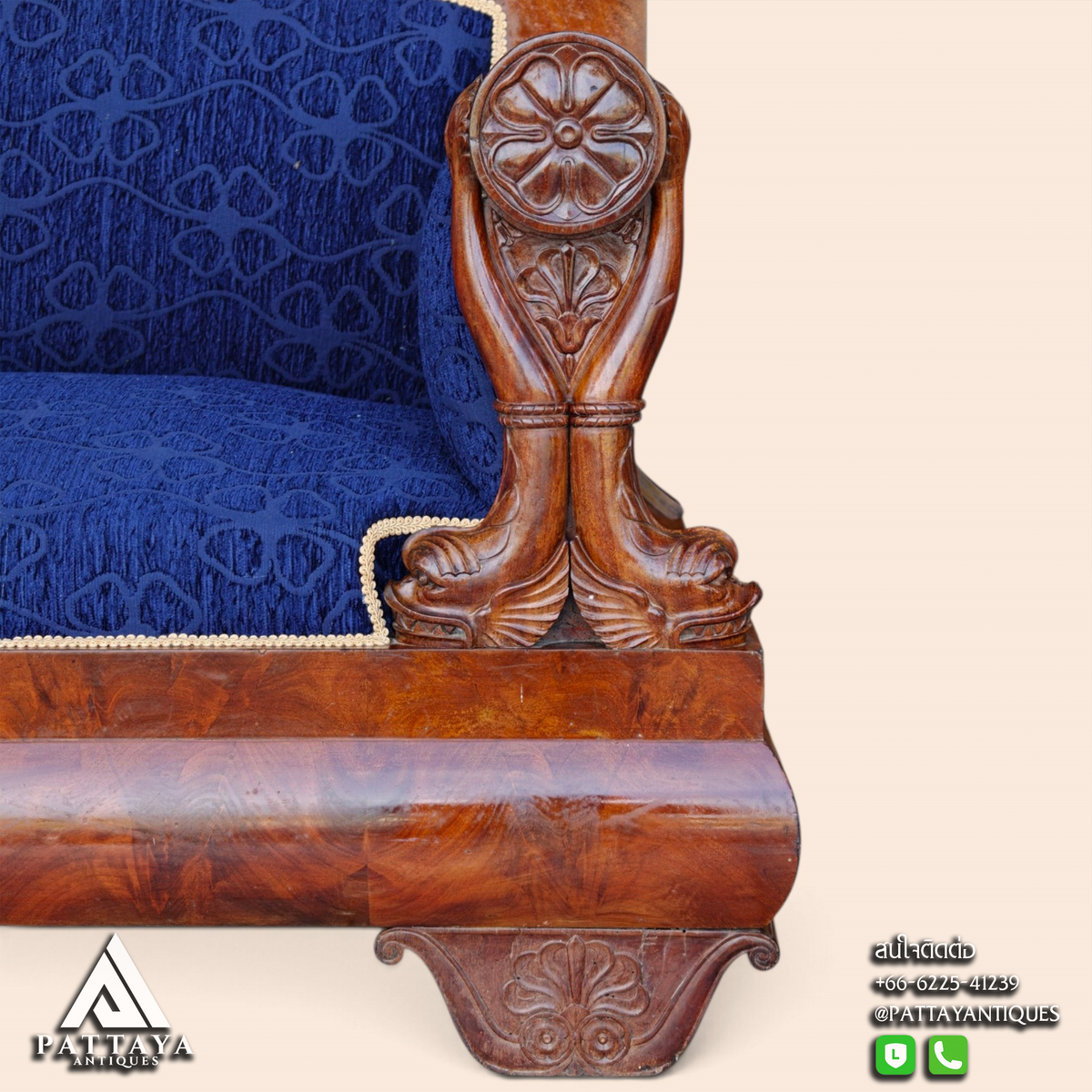 19th Century Charles X Style Sofa (Reupholstered)