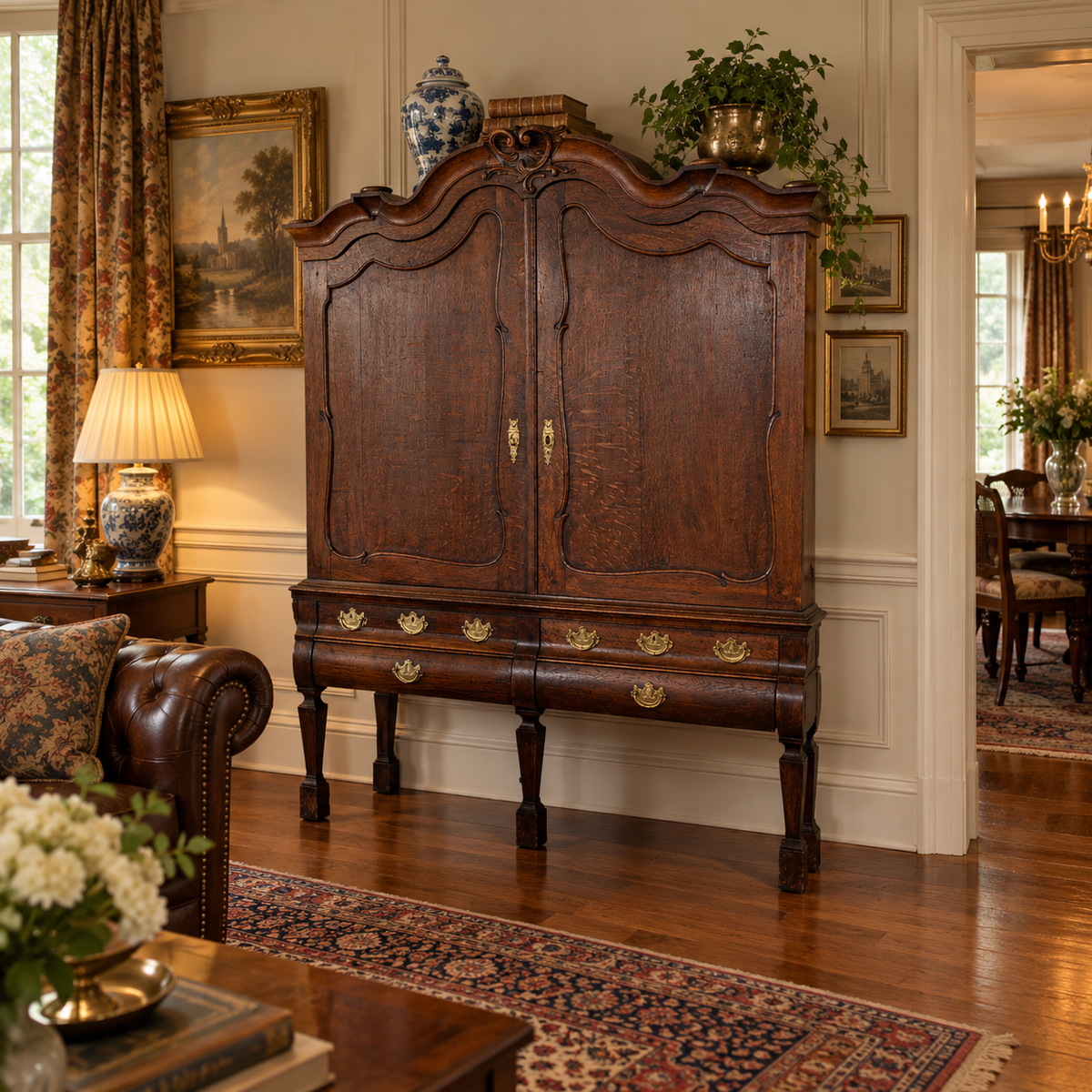 18th Century Dutch Oak Linen Cabinet