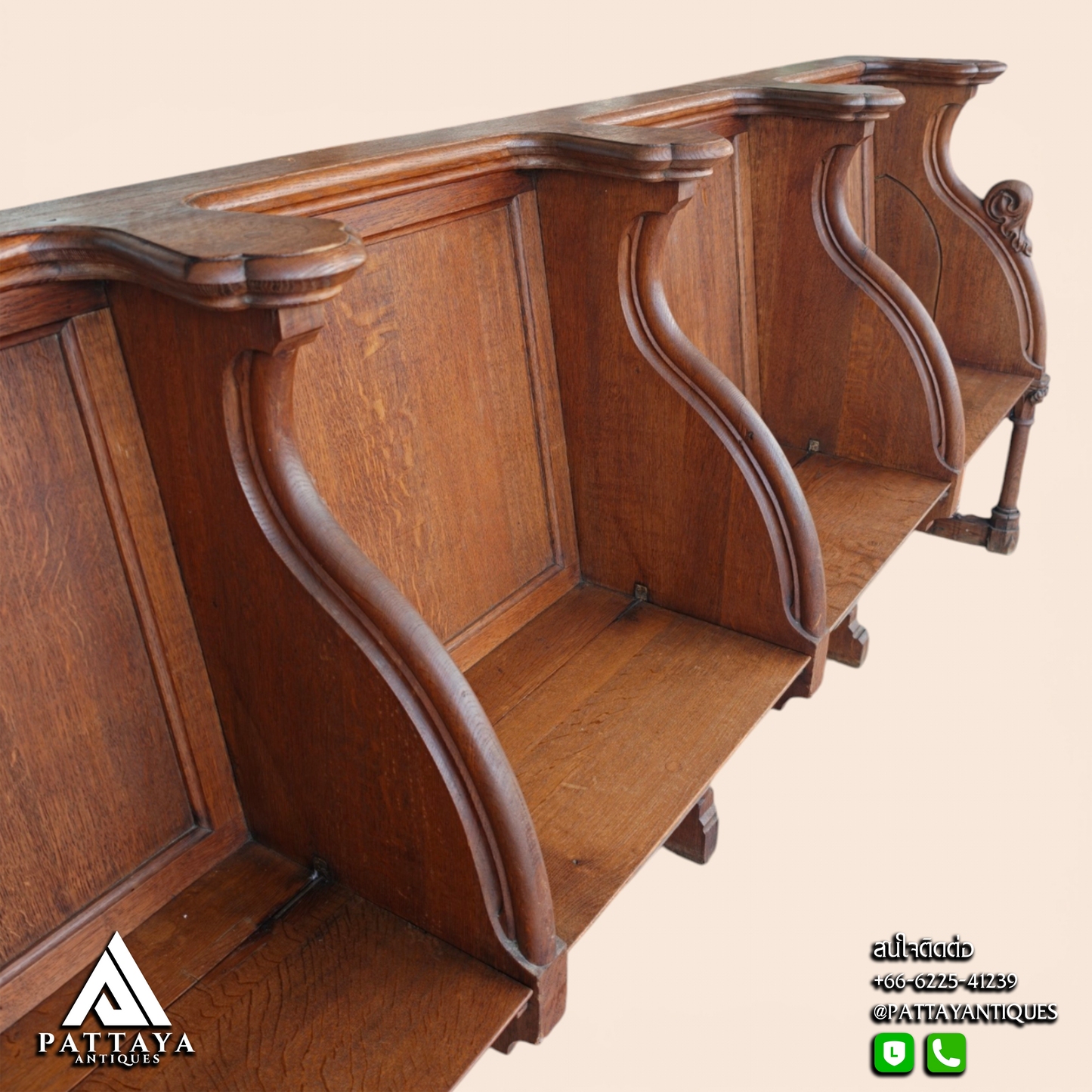 Antique Church Pew 4 Seats