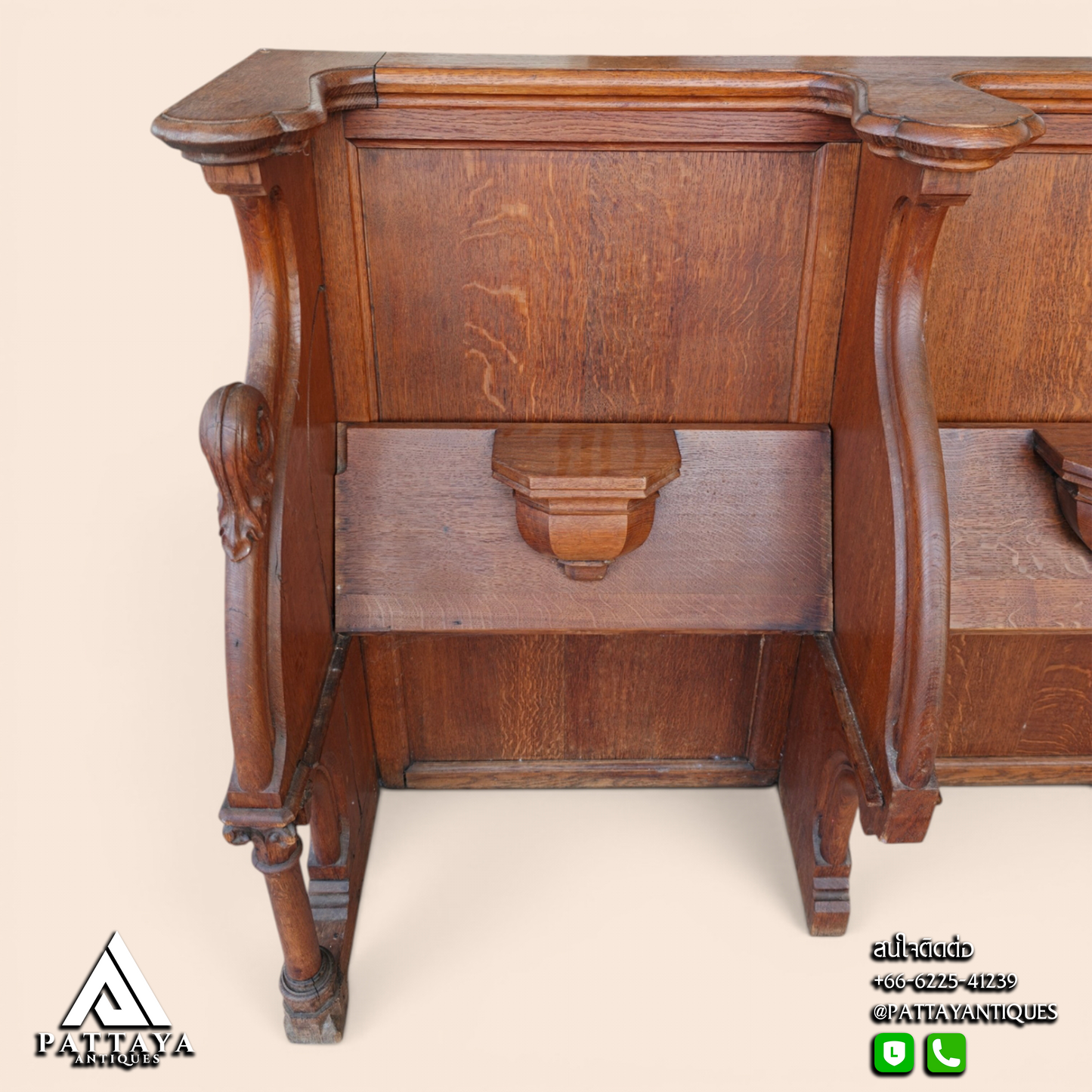 Antique Church Pew 4 Seats