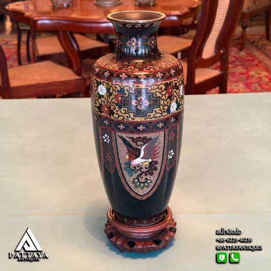 Cloisonne Meji 6 Sided Vase