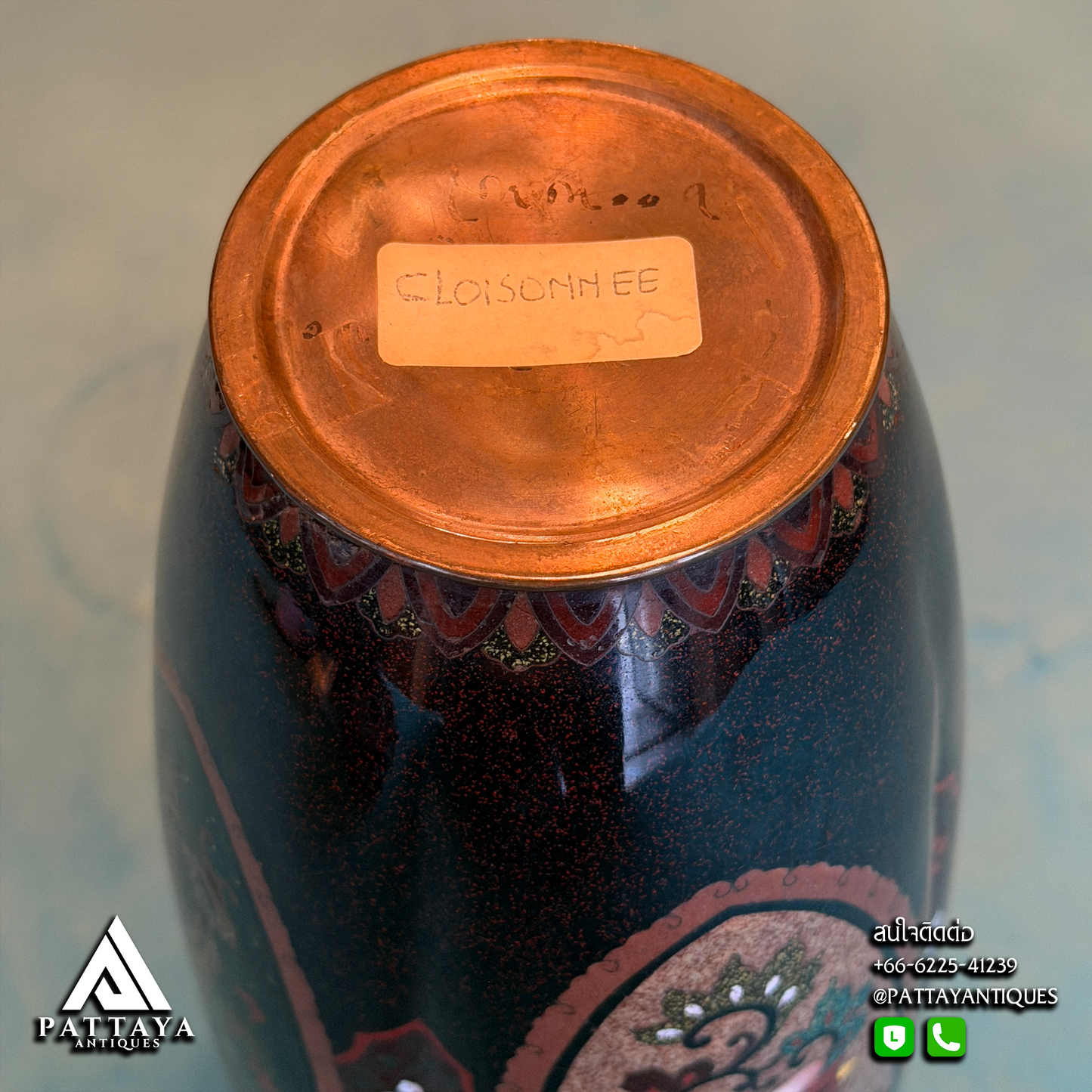 Cloisonne Meji 6 Sided Vase