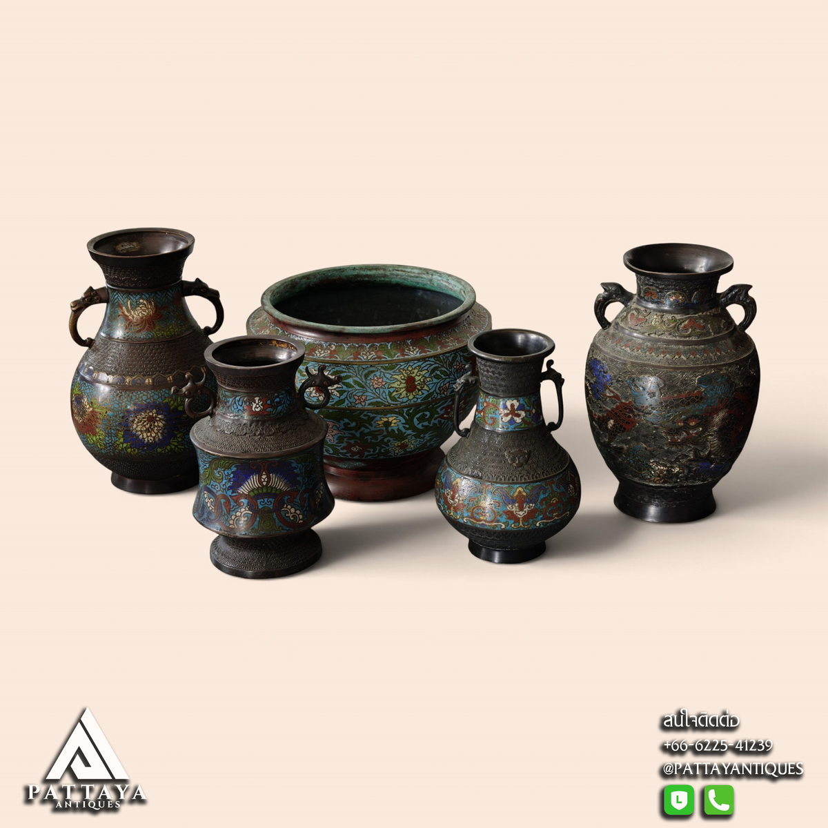 Japanese Cloissoné Vases