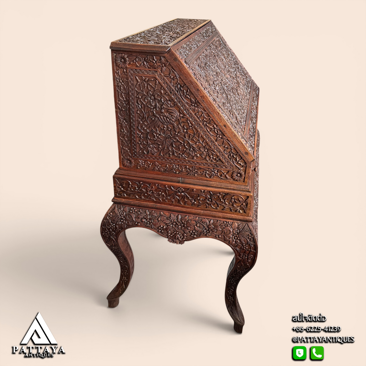 Early 20th Century intricately carved Bureau