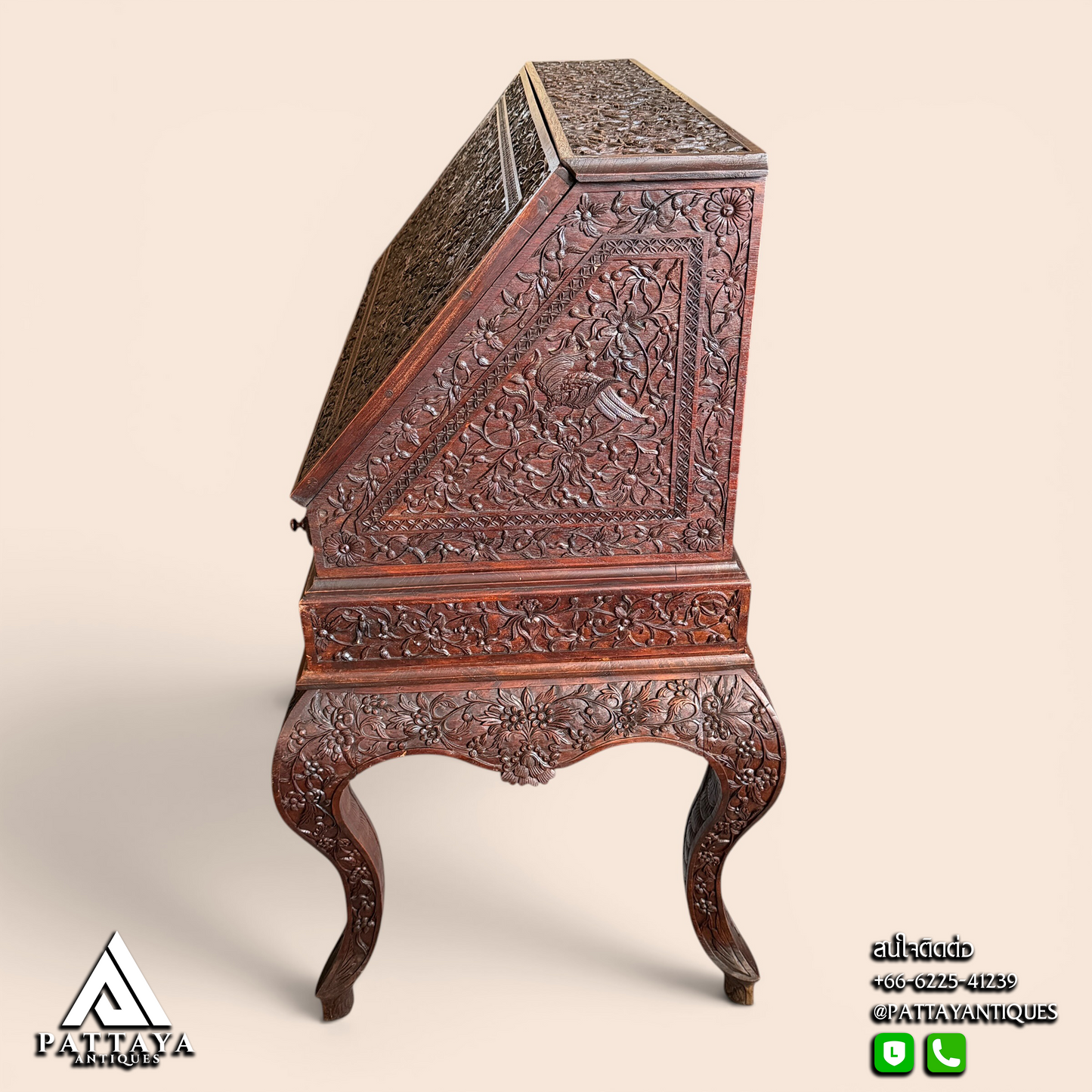 Early 20th Century intricately carved Bureau