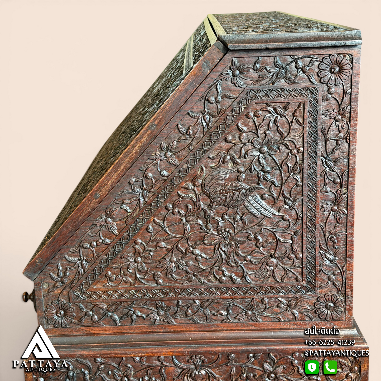 Early 20th Century intricately carved Bureau