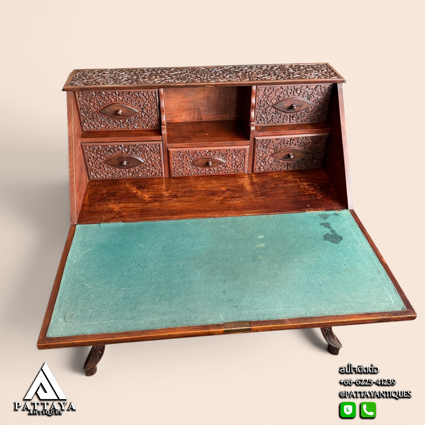 Early 20th Century intricately carved Bureau