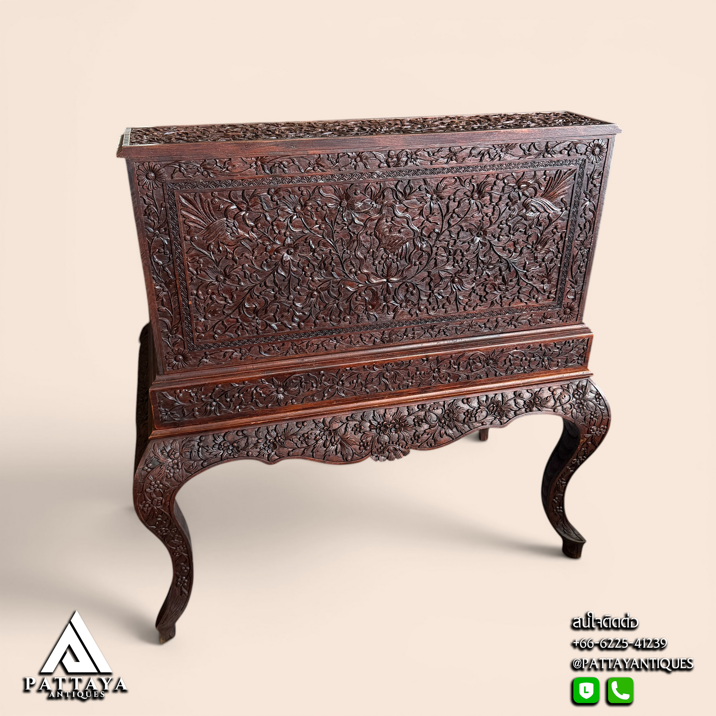 Early 20th Century intricately carved Bureau