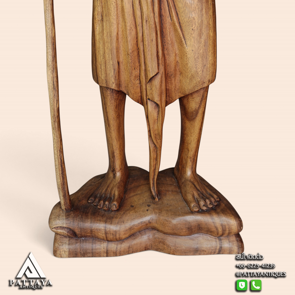 Set of Very Detailed Wood Carved Balinese Grandparents Statues