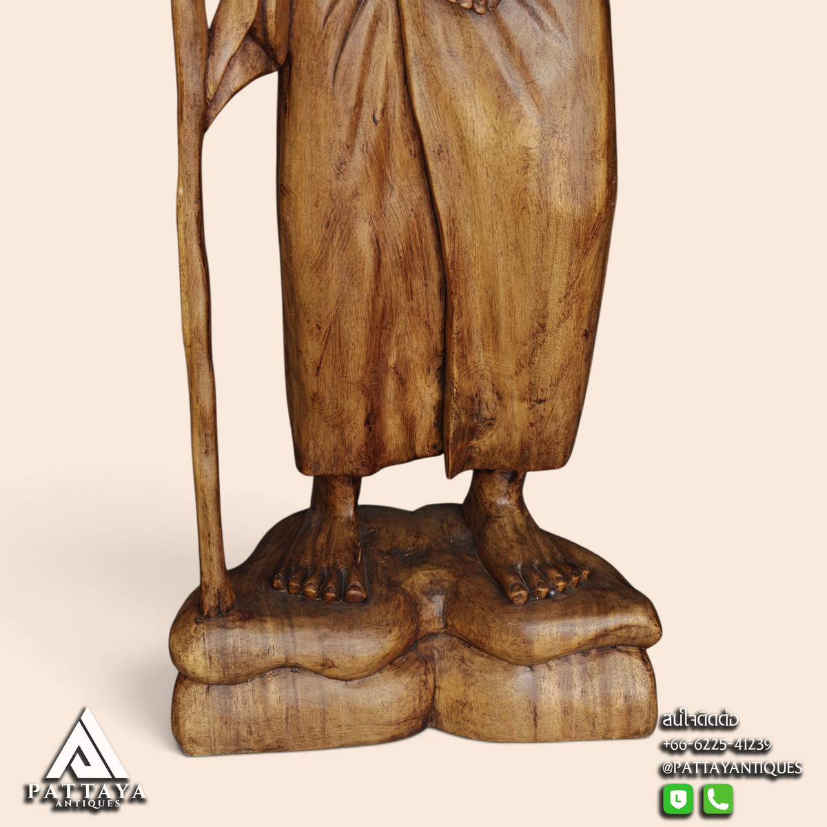 Set of Very Detailed Wood Carved Balinese Grandparents Statues