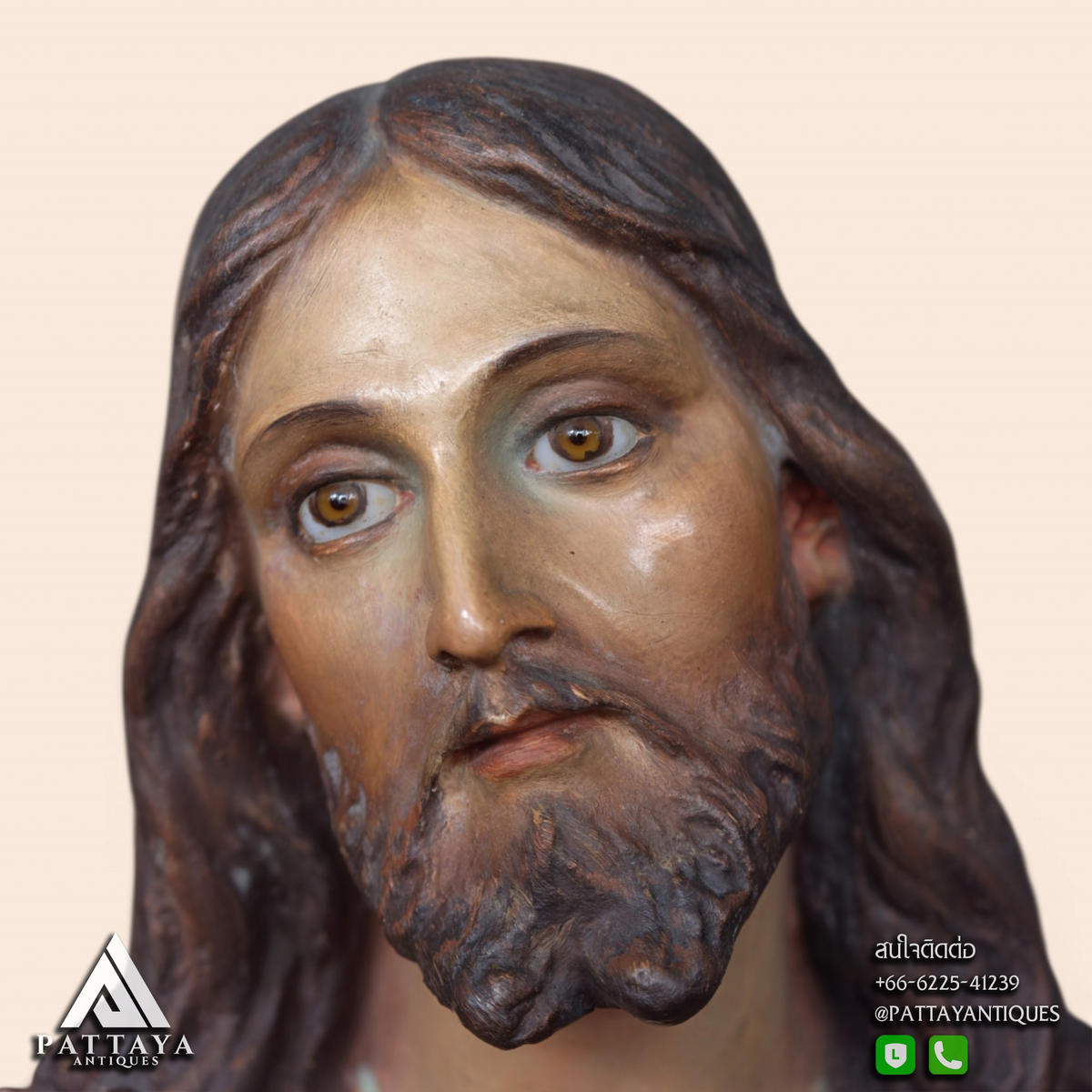 Vintage Jesus on Throne Statue from Spain