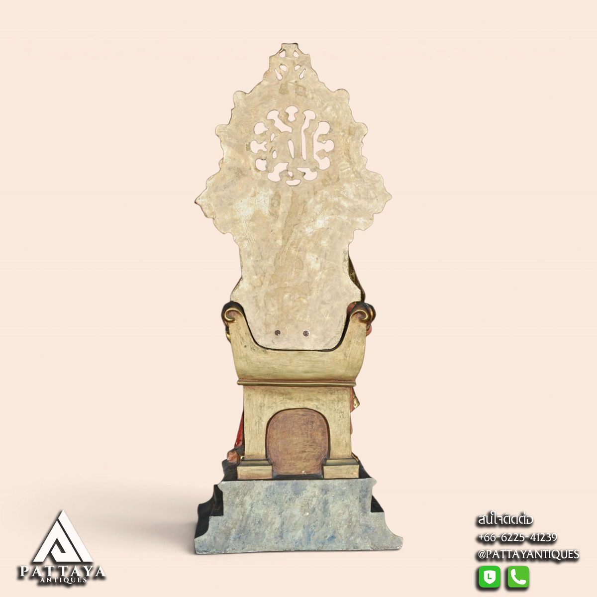 Vintage Jesus on Throne Statue from Spain