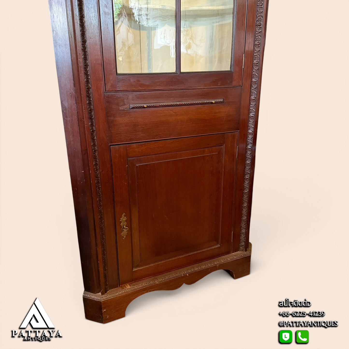 Large 19th Century Corner Display Cabinet