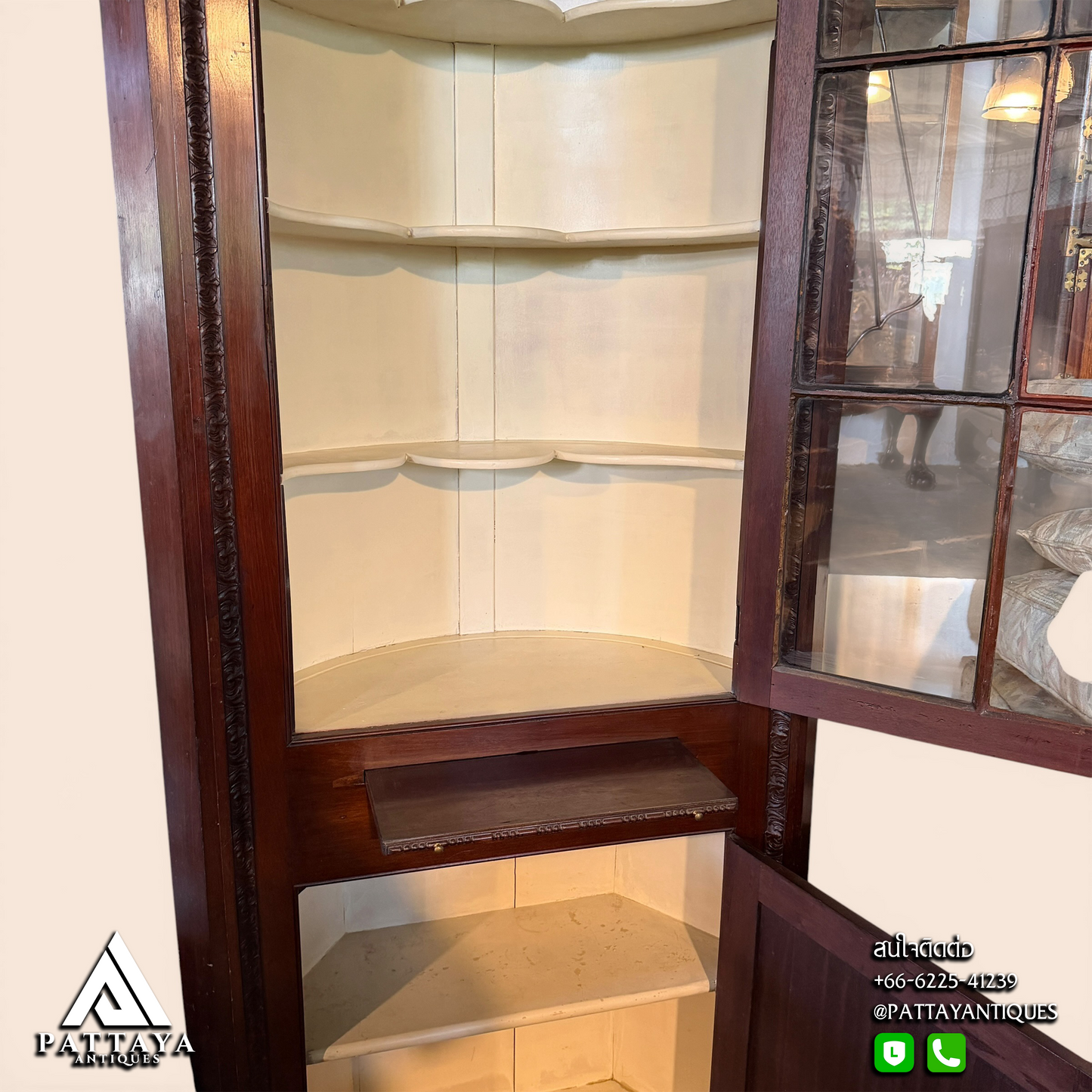 Large 19th Century Corner Display Cabinet
