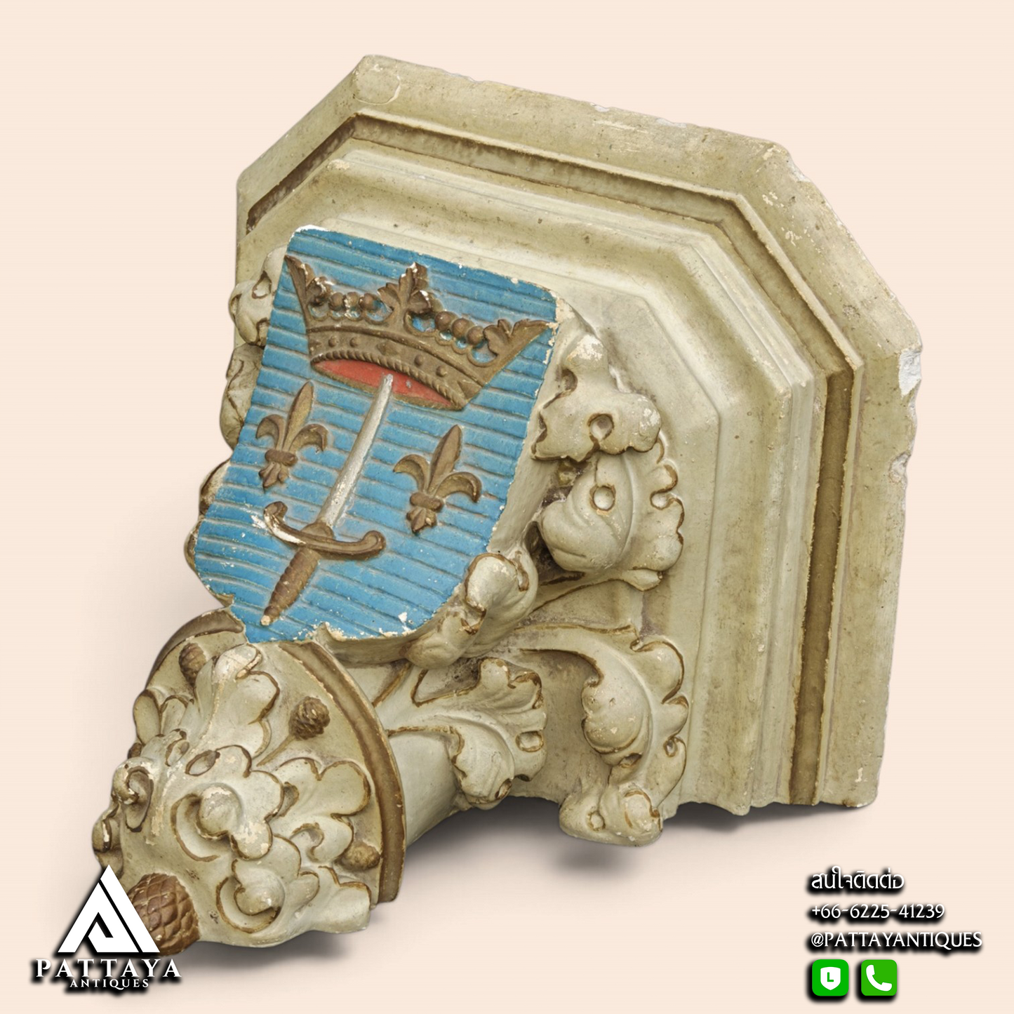 Large 19th Century Plaster Church Wall Console