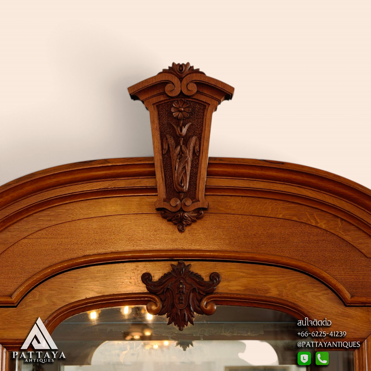 Large 19th Century Oak Display Cabinet