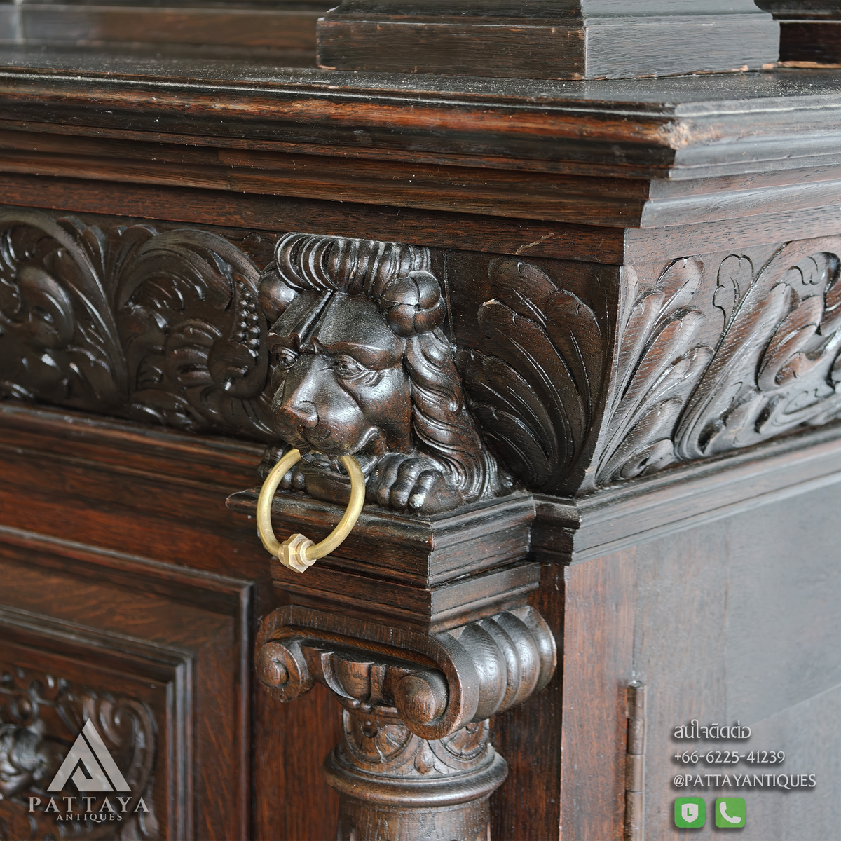 Large 19th Century Neo-Renaissance Column Cabinet