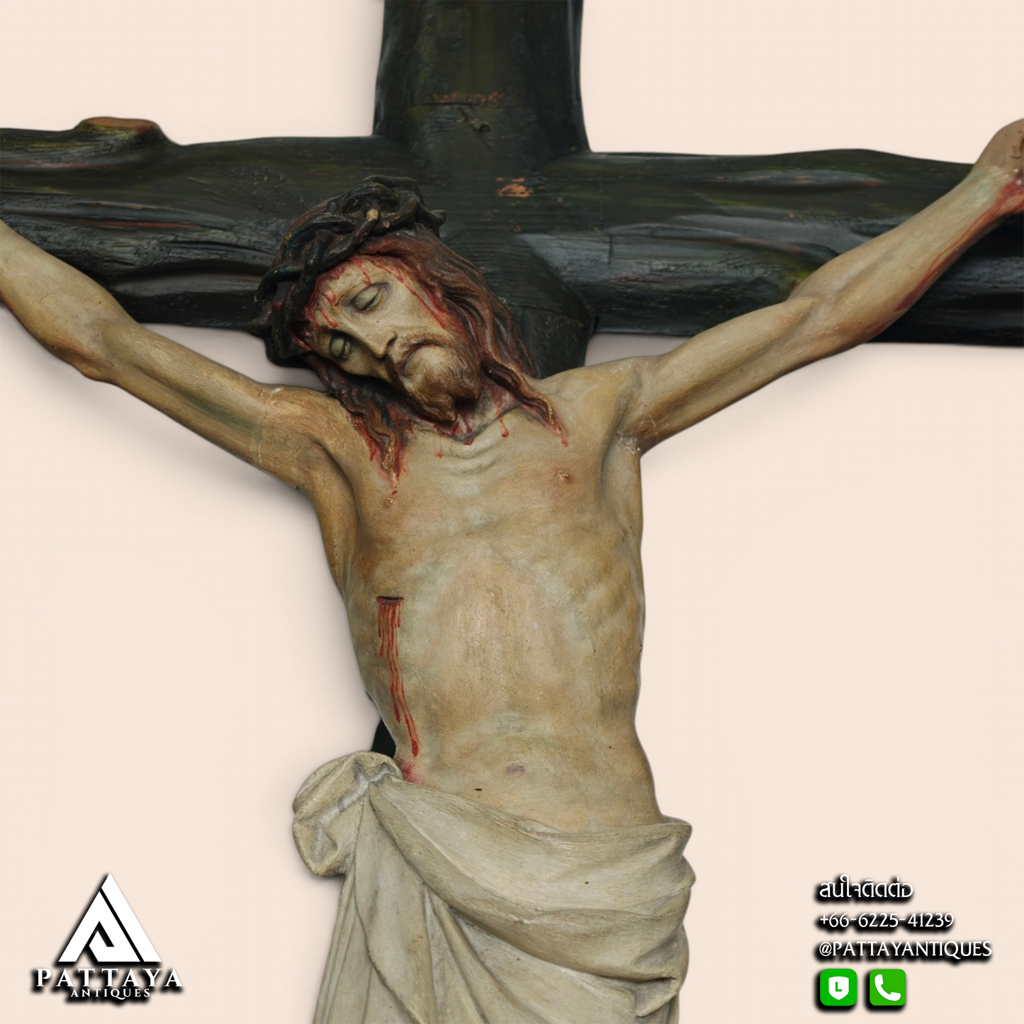 Large Plaster Crucifix
