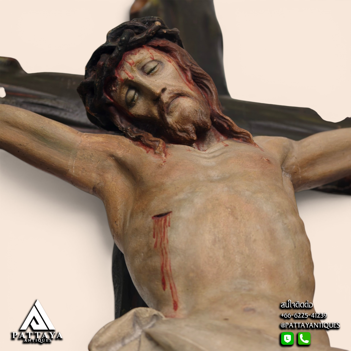 Large Plaster Crucifix